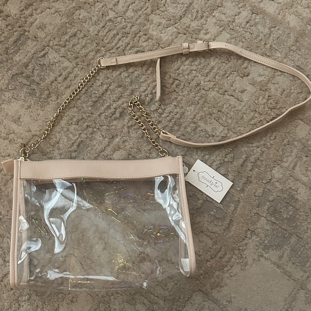 NWT Clear and Tan Crossbody Bag